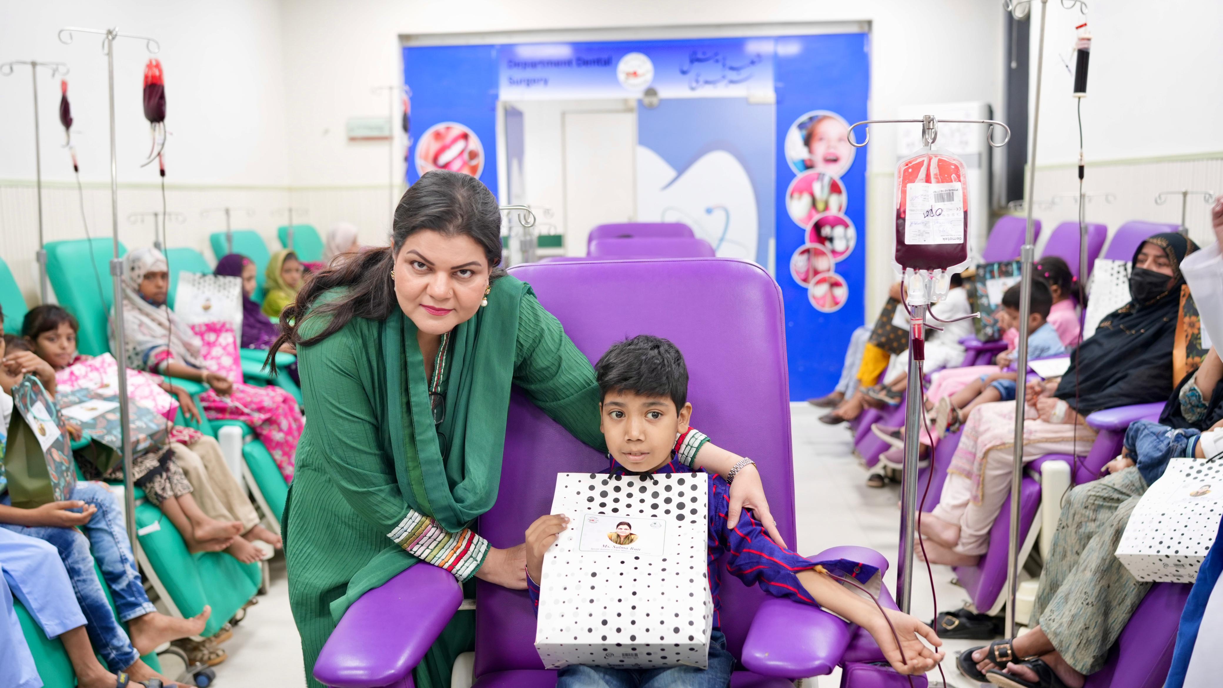 Ms. Salma Butt visiting children at Sundas Foundation Lahore during her official visit.